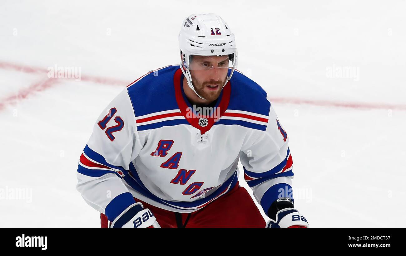 New York Rangers' Julien Gauthier plays against the Boston Bruins during  the first period of an NHL hockey game, Saturday, March 13, 2021, in  Boston. (AP Photo/Michael Dwyer Stock Photo - Alamy