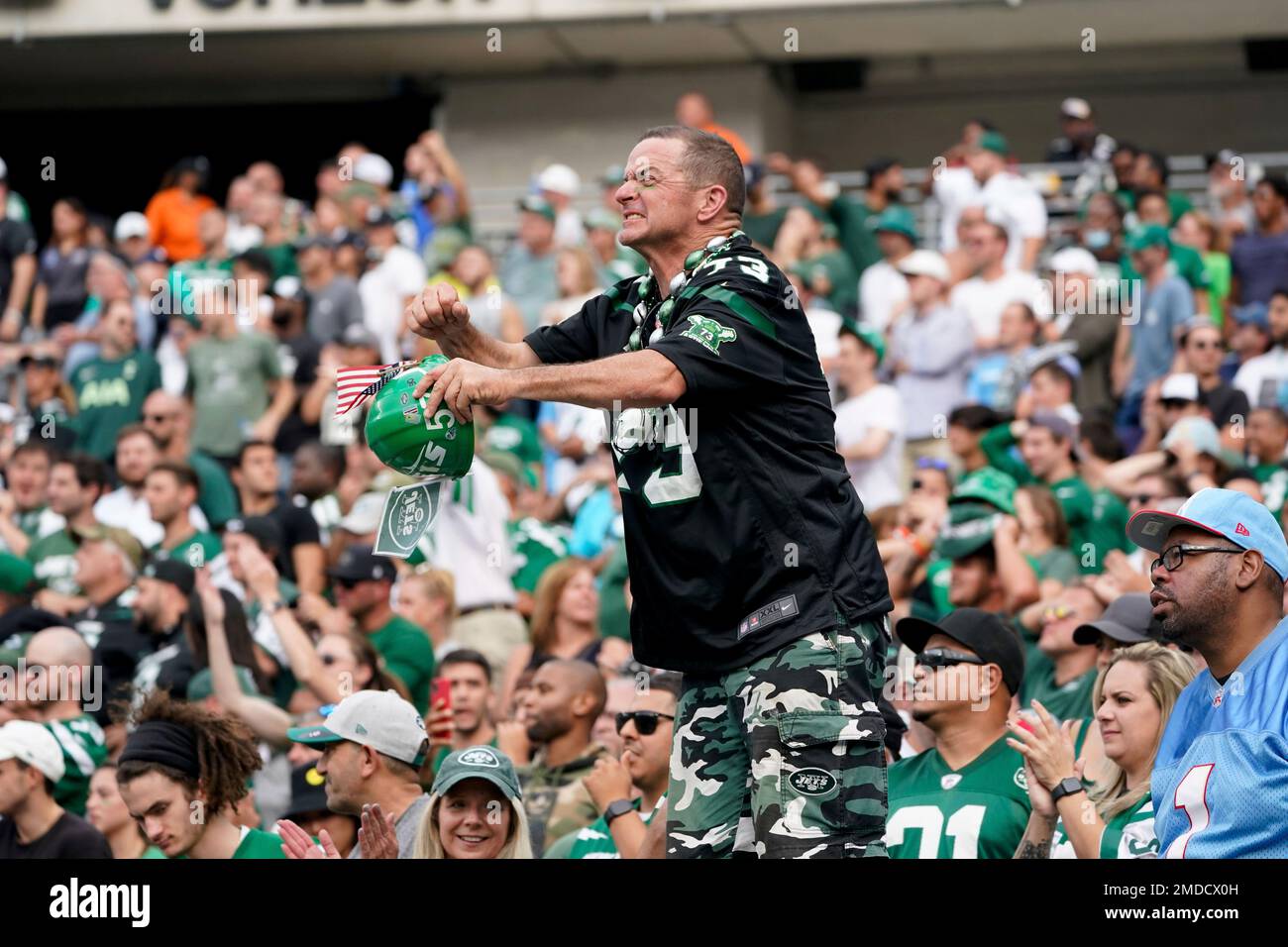 New York Jets fan reacts in the fourth quarter in week 12 game of