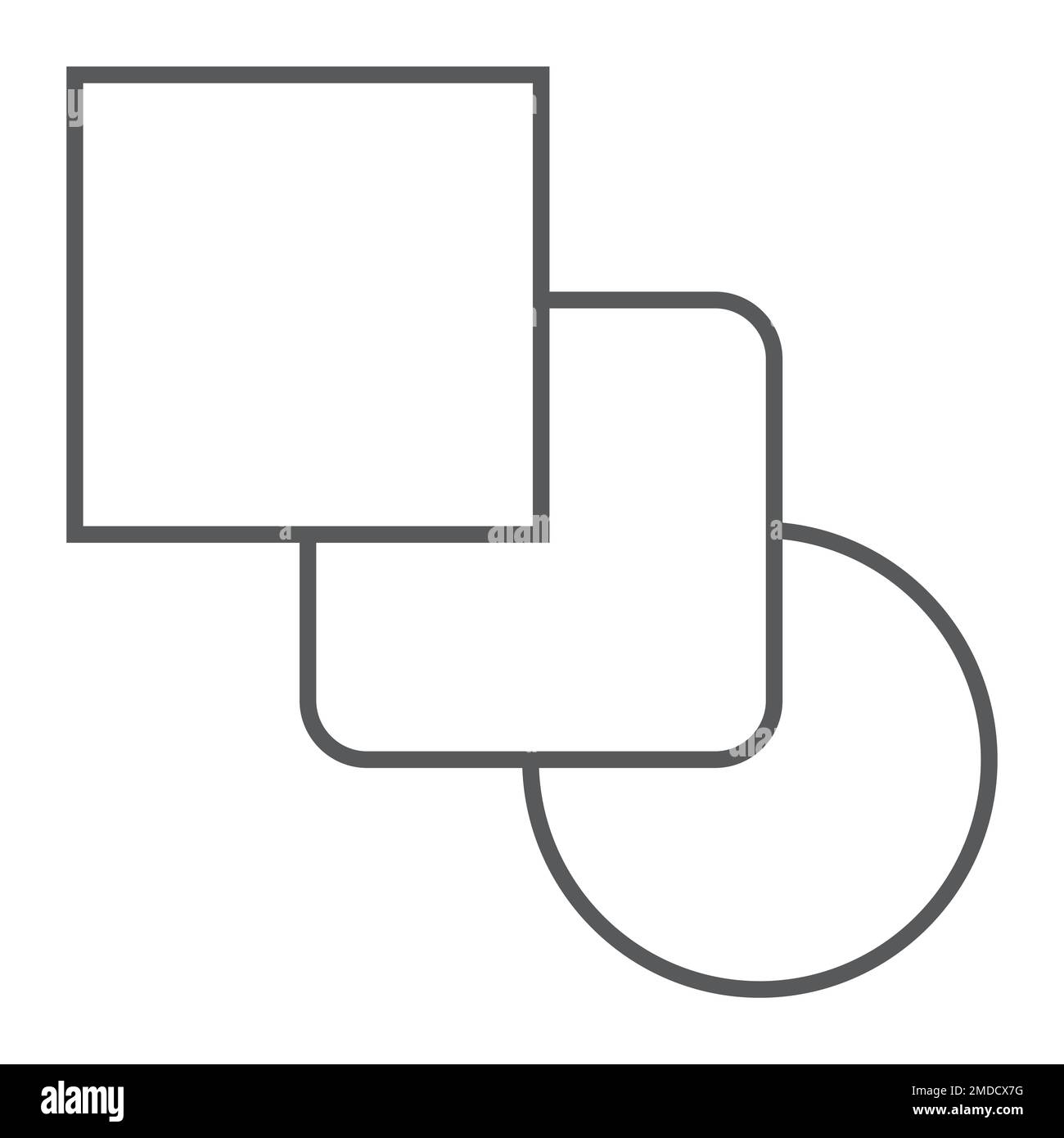 Blend tool thin line icon, tools and design, curve sign, vector graphics, a linear pattern on a white background, eps 10. Stock Vector