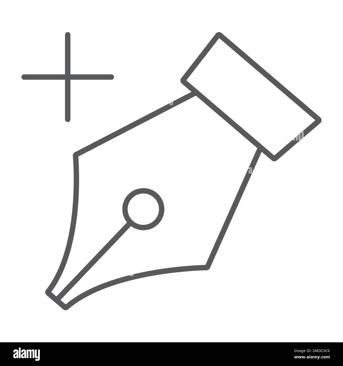 Add anchor thin line icon, tools and design, pen sign, vector graphics, a linear pattern on a white background, eps 10. Stock Vector