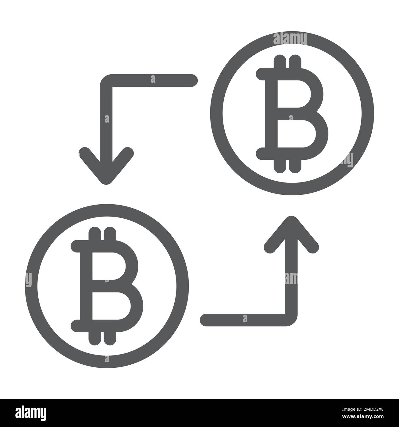 Bitcoin transaction line icon, money and finance, cryptocurrency sign,  vector graphics, a linear pattern on a white background, eps 10 Stock  Vector Image & Art - Alamy