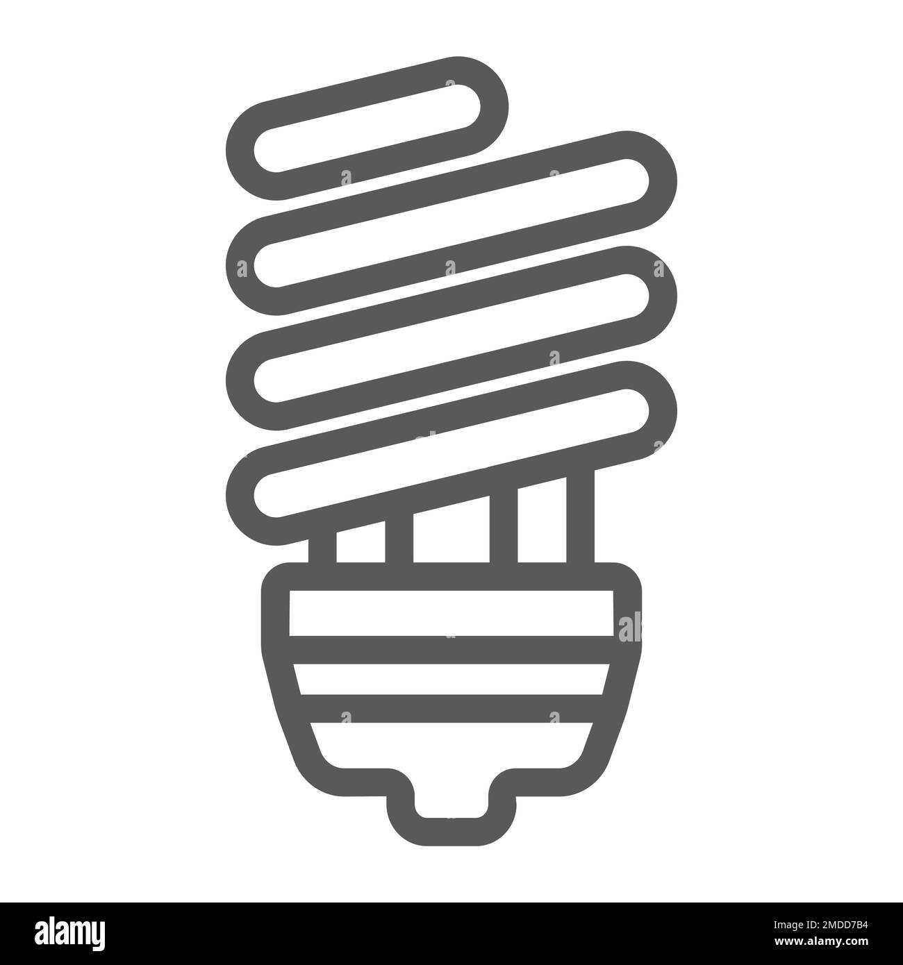 Energy saving line icon, ecology lamp and energy, fluorescent lamp sign ...