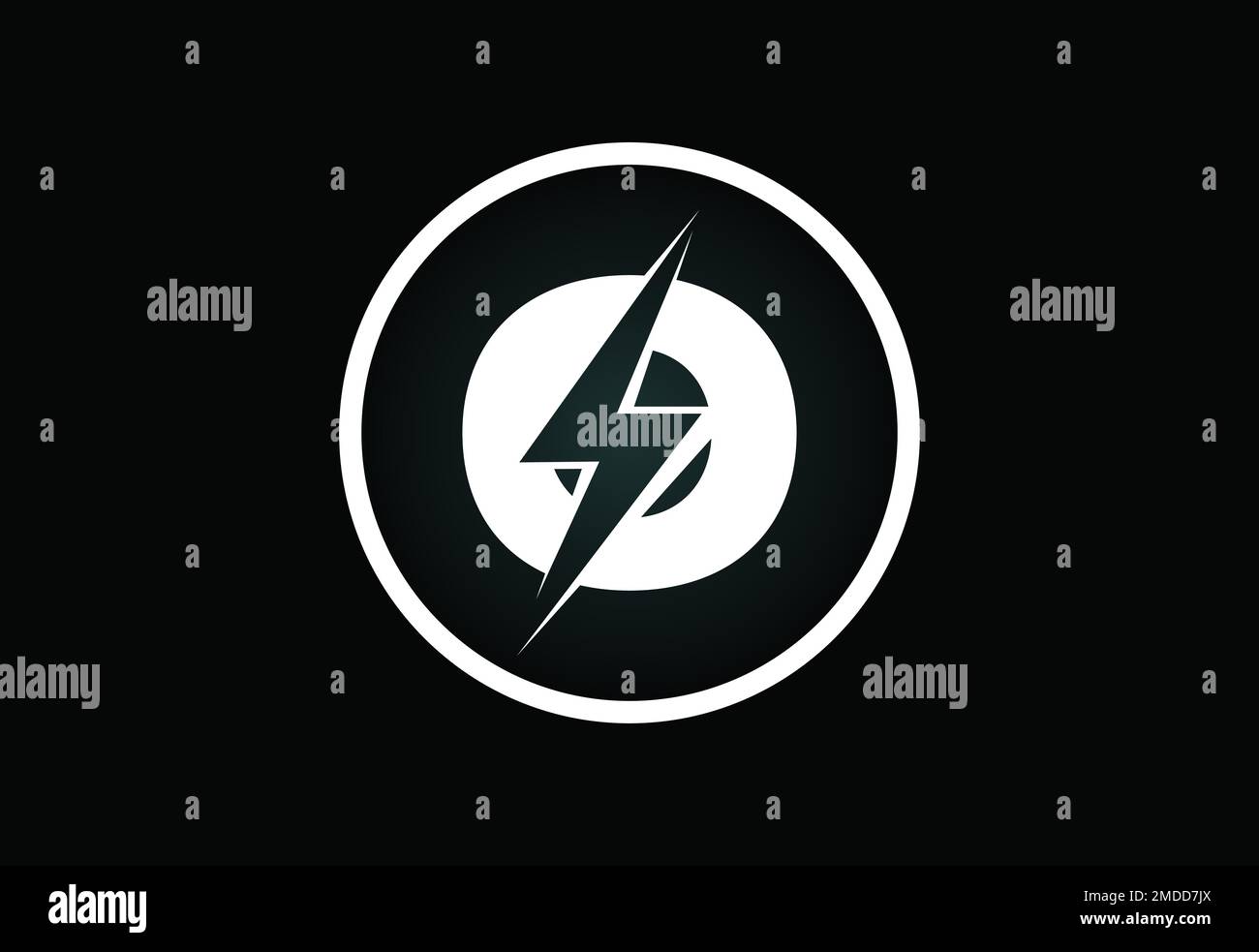 Initial O letter logo design with lighting thunder bolt. Electric bolt ...