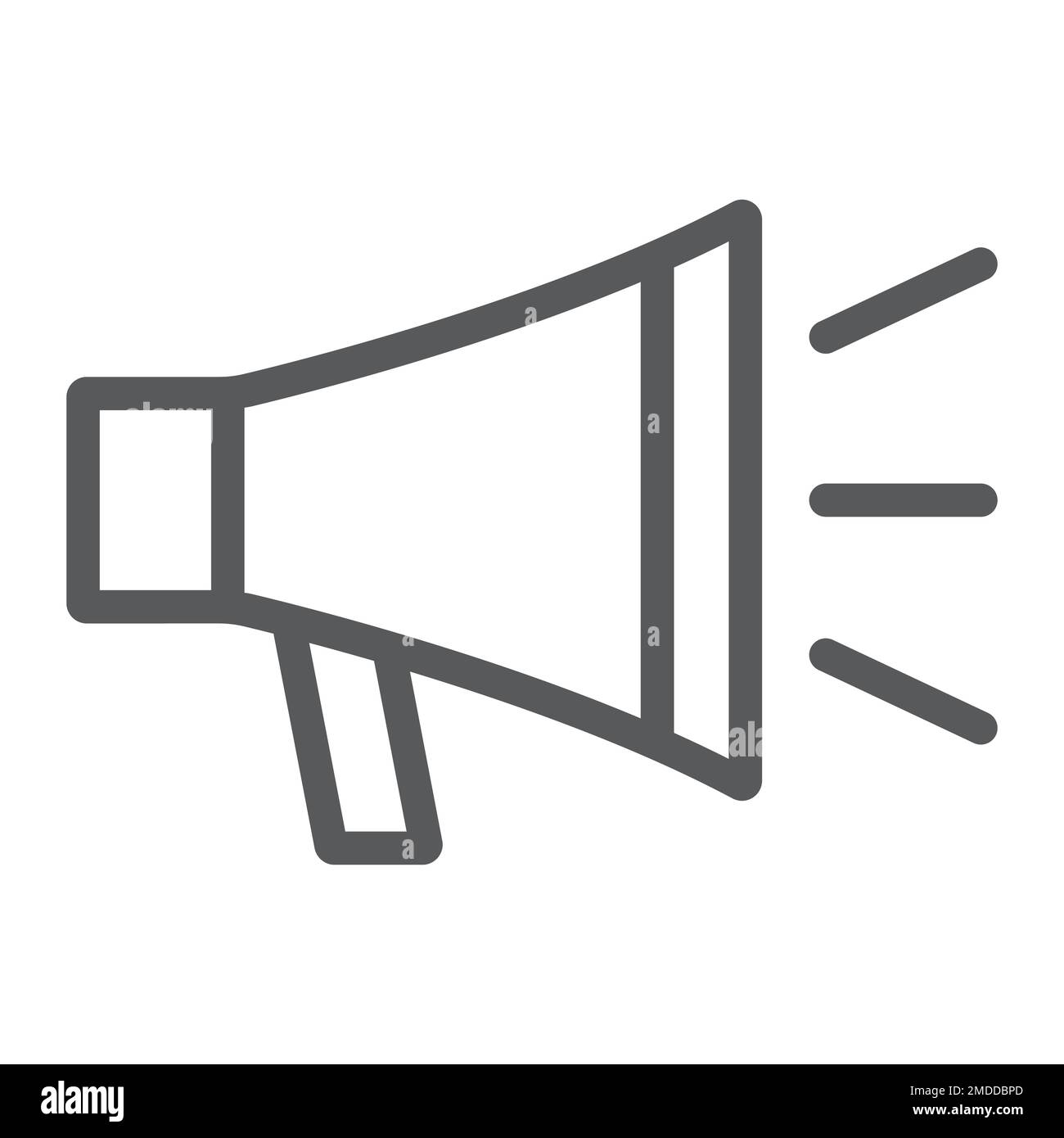 Loudspeaker line icon, contact us and bullhorn, megaphone sign, vector graphics, a linear pattern on a white background, eps 10. Stock Vector