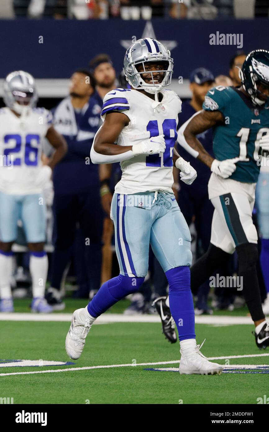 Dallas Cowboys free safety Damontae Kazee (18) during an NFL football game  against the Washington Football Team, Sunday, Dec. 12, 2021, in Landover,  Md. (AP Photo/Julio Cortez Stock Photo - Alamy