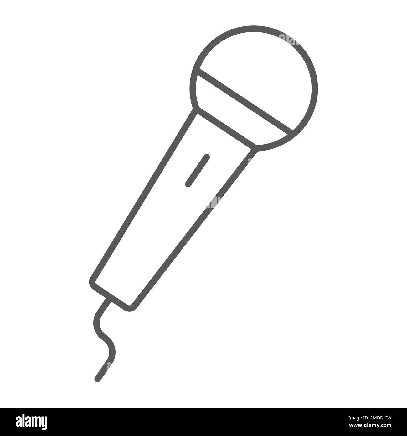 Microphone thin line icon, electronic and device, mic sign, vector graphics, a linear pattern on a white background, eps 10. Stock Vector