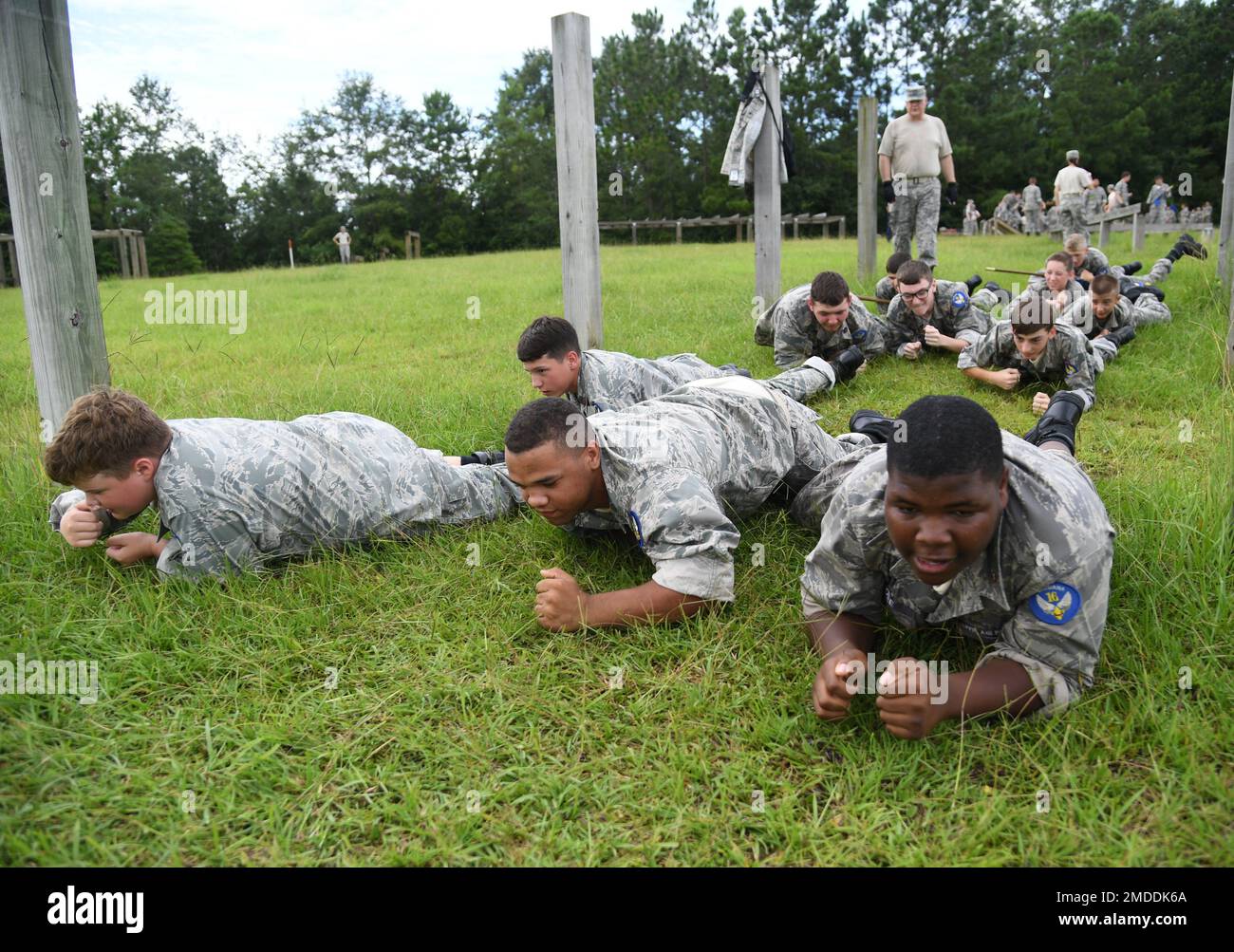 Louisiana Civil Air Patrol cadets participate in an obstacle course at ...