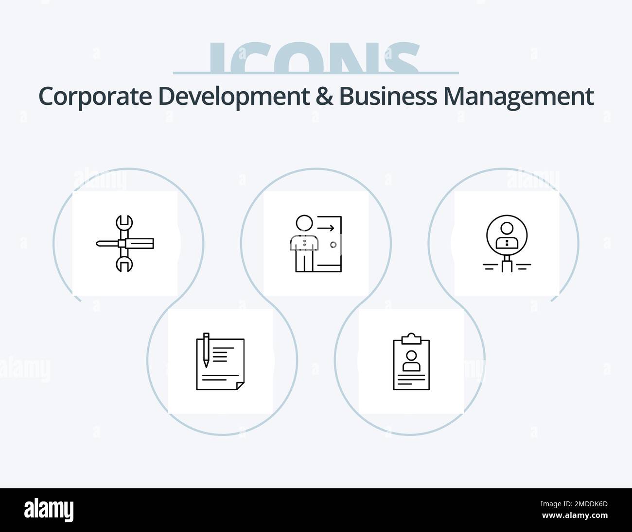 Corporate Development And Business Management Line Icon Pack 5 Icon Design. hierarchy