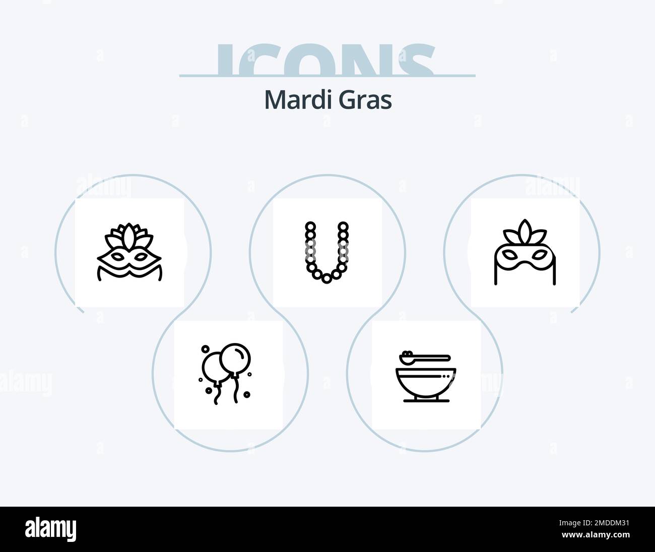 Mardi Gras Line Icon Pack 5 Icon Design. weapon. game. fire. mardi gras
