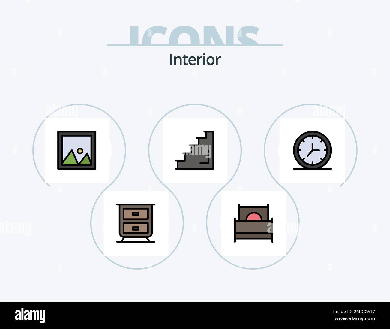 Interior Line Filled Icon Pack 5 Icon Design. seat. furniture ...