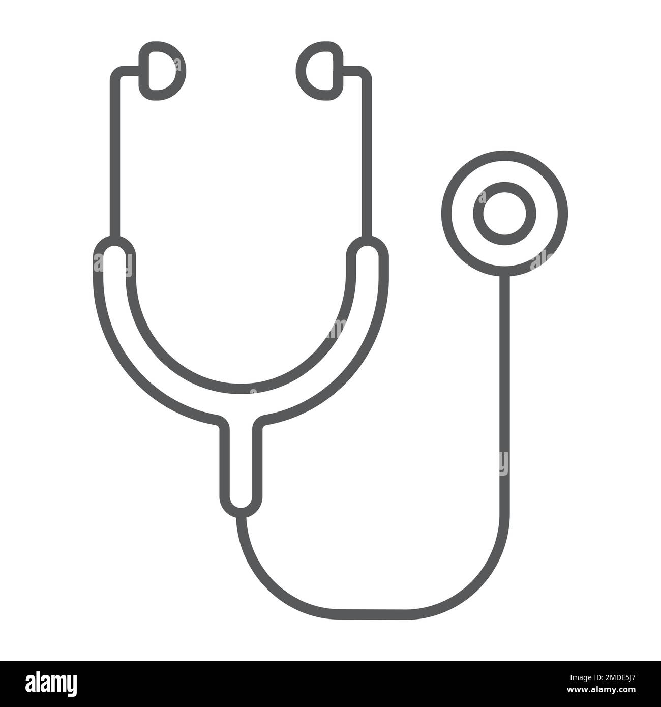 Stethoscope thin line icon, health and clinical, medical sign, vector ...