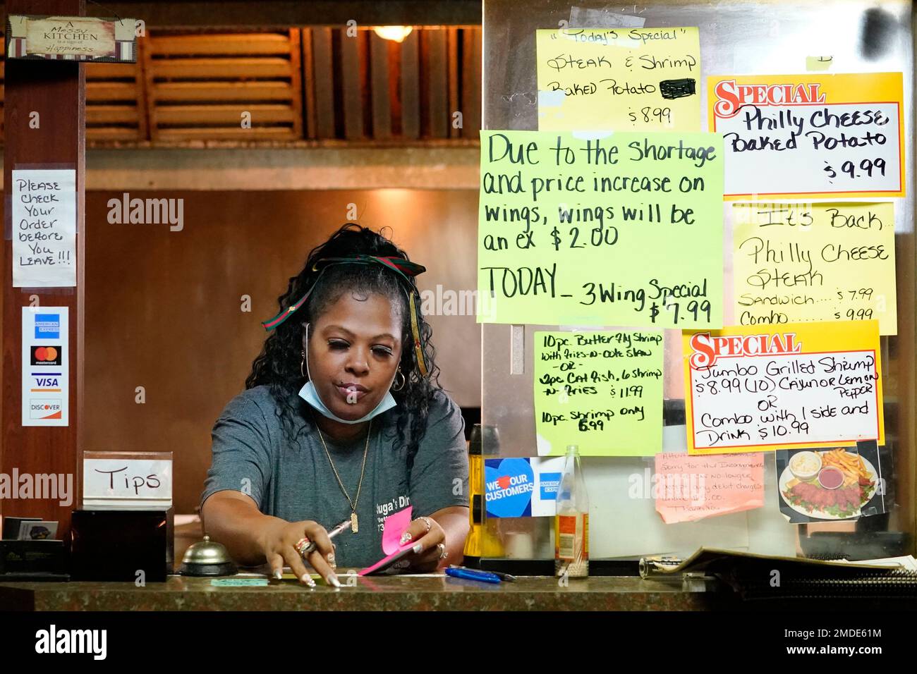 Lesa Tard, also known as "Suga," works in her restaurant Suga's Diner