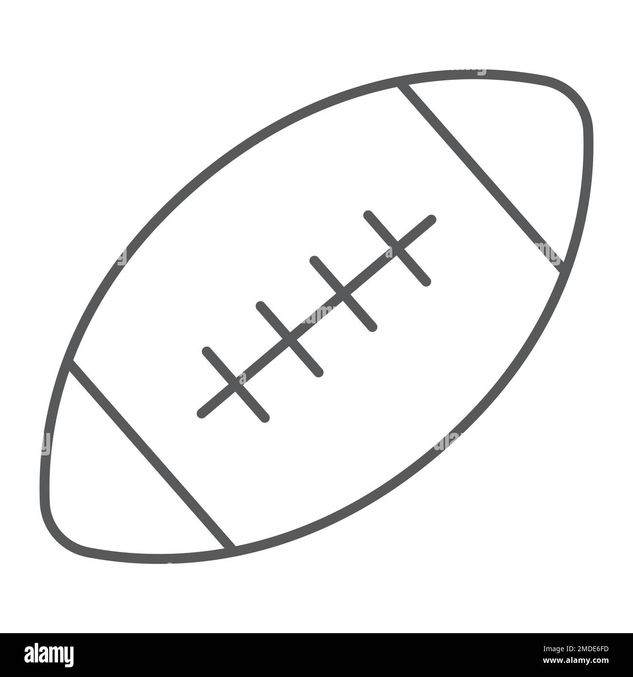 American football ball thin line icon, game and sport, ball sign