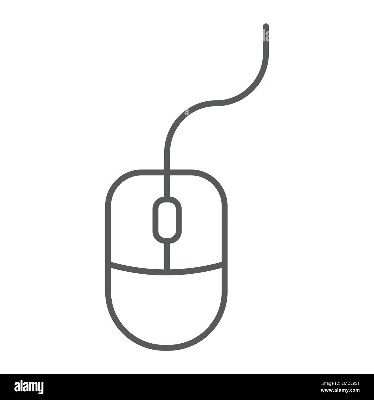 Mouse thin line icon, office and work, computer sign, vector graphics ...