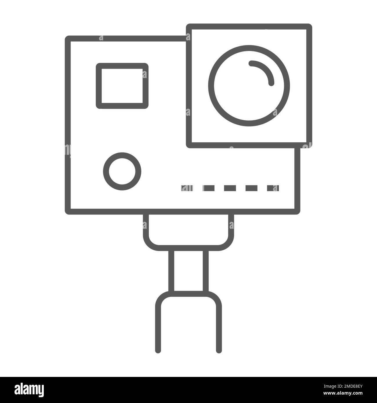 Action camera thin line icon, electronic and digital, video sign