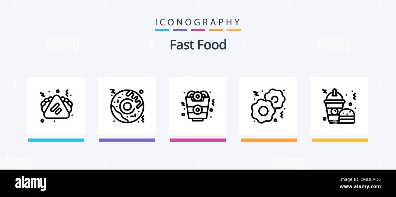 Fast Food Line 5 Icon Pack Including . food. guacamole. Creative Icons Design Stock Vector