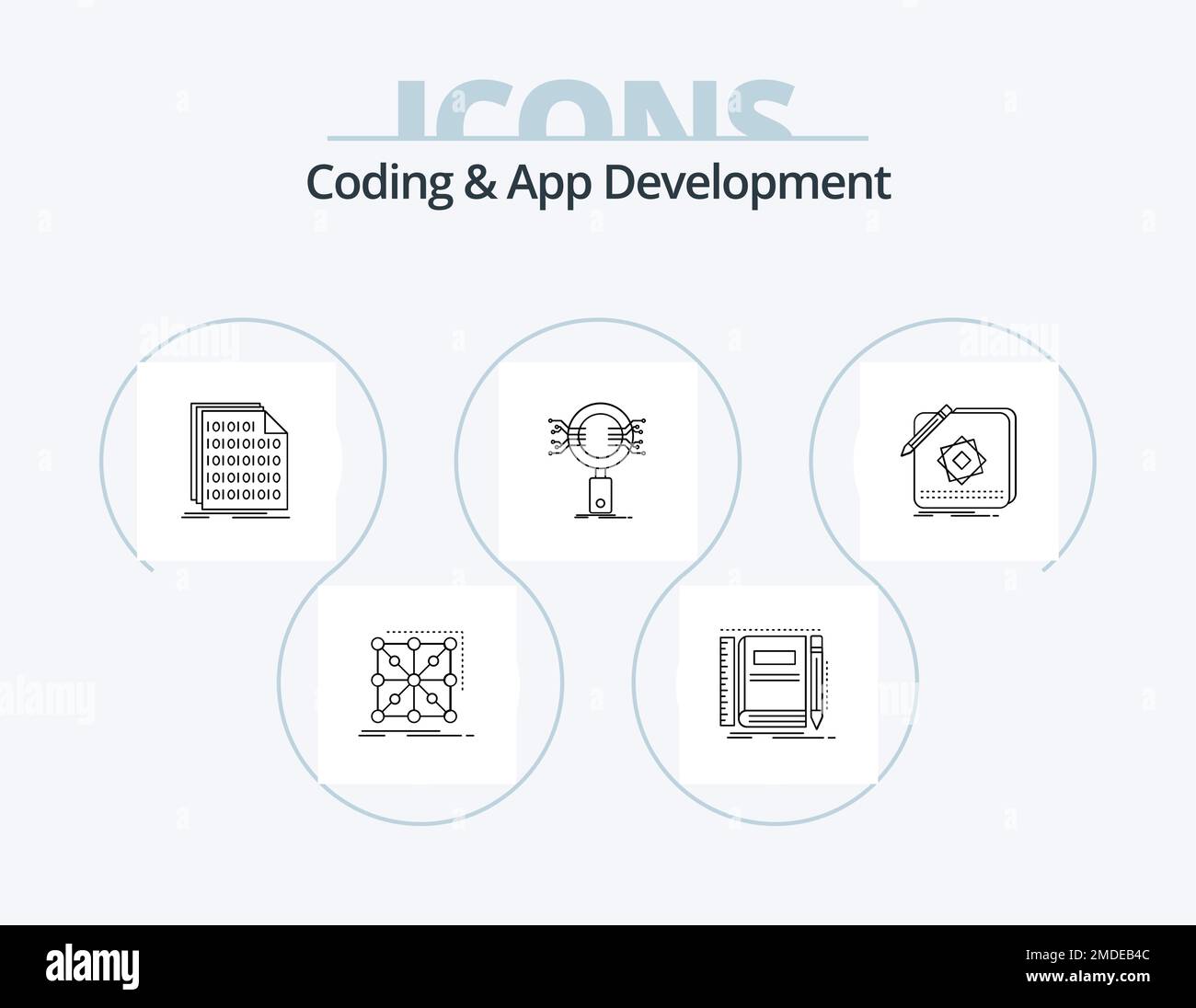 Coding And App Development Line Icon Pack 5 Icon Design. flask. testing ...