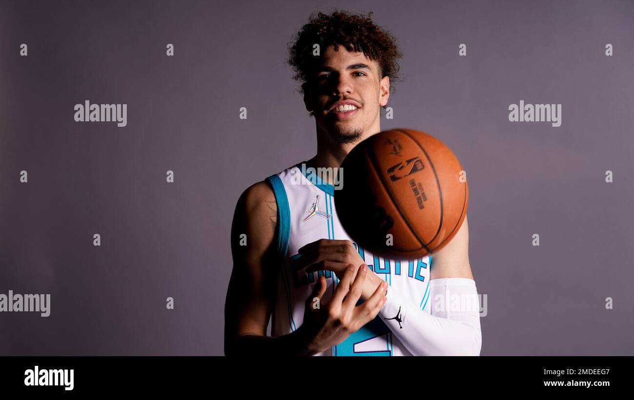 LaMelo Ball of the Charlotte Hornets poses for a portrait during