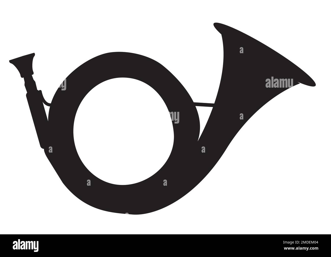 Postal round horn icon on white background. Post horn sign. Trumpet