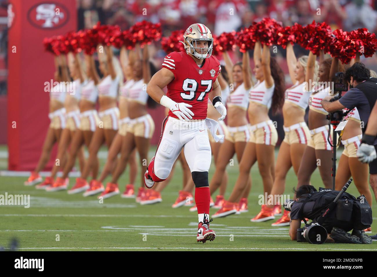 San Francisco 49ers defensive end Nick Bosa (97) during warmups before the  start of the game against the Minnesota Vikings in San Francisco, Sunday No  Stock Photo - Alamy