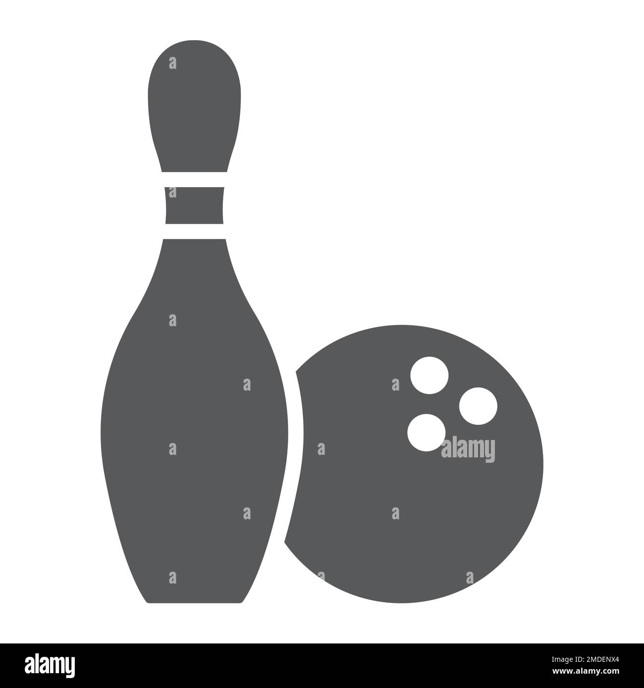 Bowling glyph icon, game and sport, bowling pins and ball sign, vector