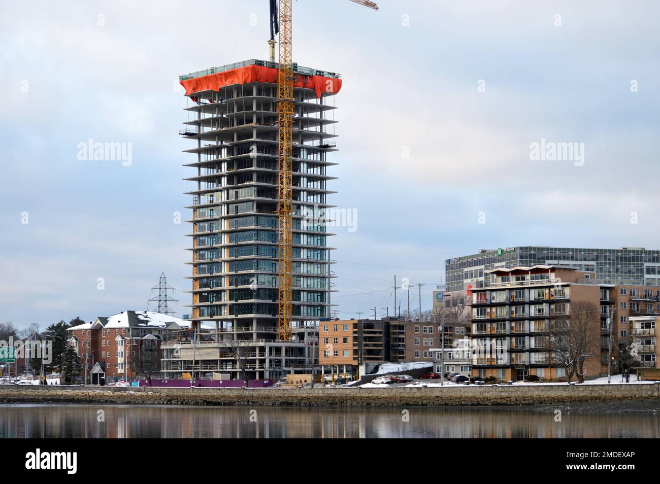 Construction of 7177 Quinpool Road, a 32storey residential tower, in