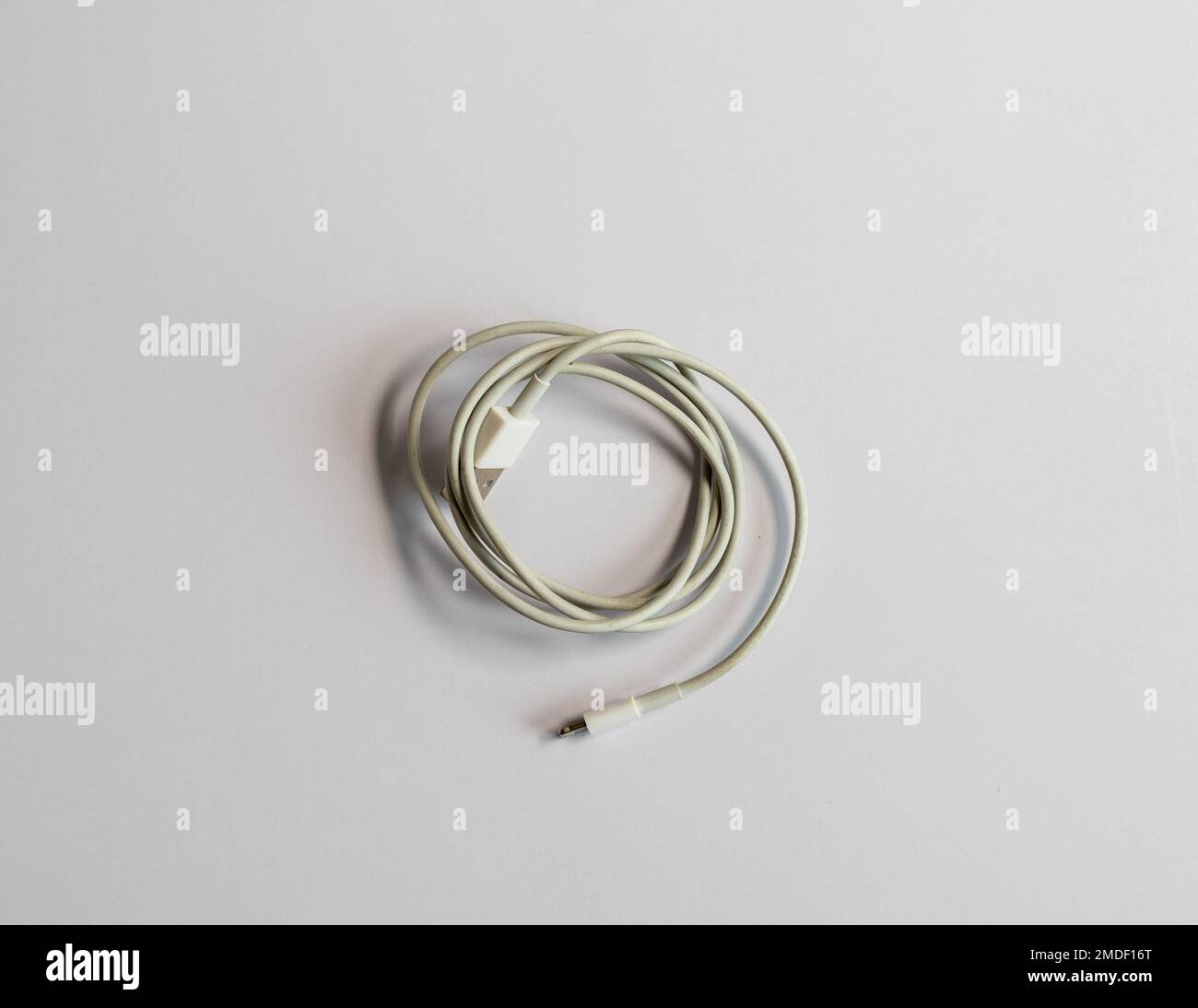 Lightning cable for iphone isolated on white background Stock Photo