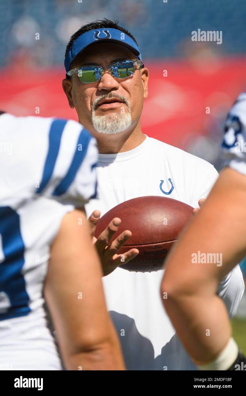 Indianapolis Colts guard Danny Pinter (63) walks off the field after an NFL  football game against the Miami Dolphins, Sunday, Oct. 3, 2021, in Miami  Gardens, Fla. (AP Photo/Doug Murray Stock Photo - Alamy