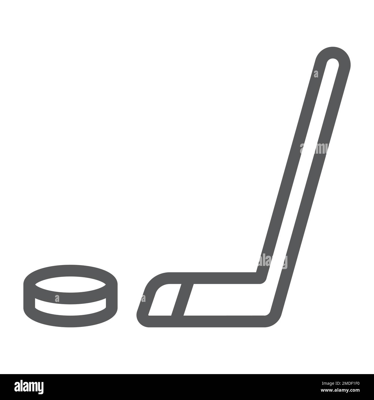 Hockey line icon, game and sport, hockey stick sign, vector graphics, a