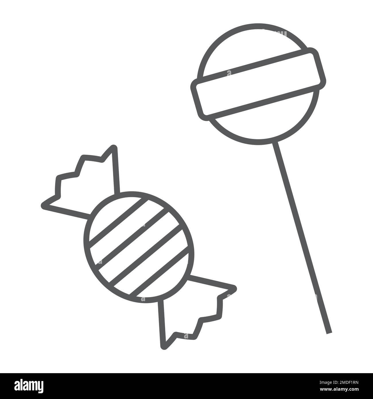 Candy thin line icon, treat and food, sweet sign, vector graphics, a ...