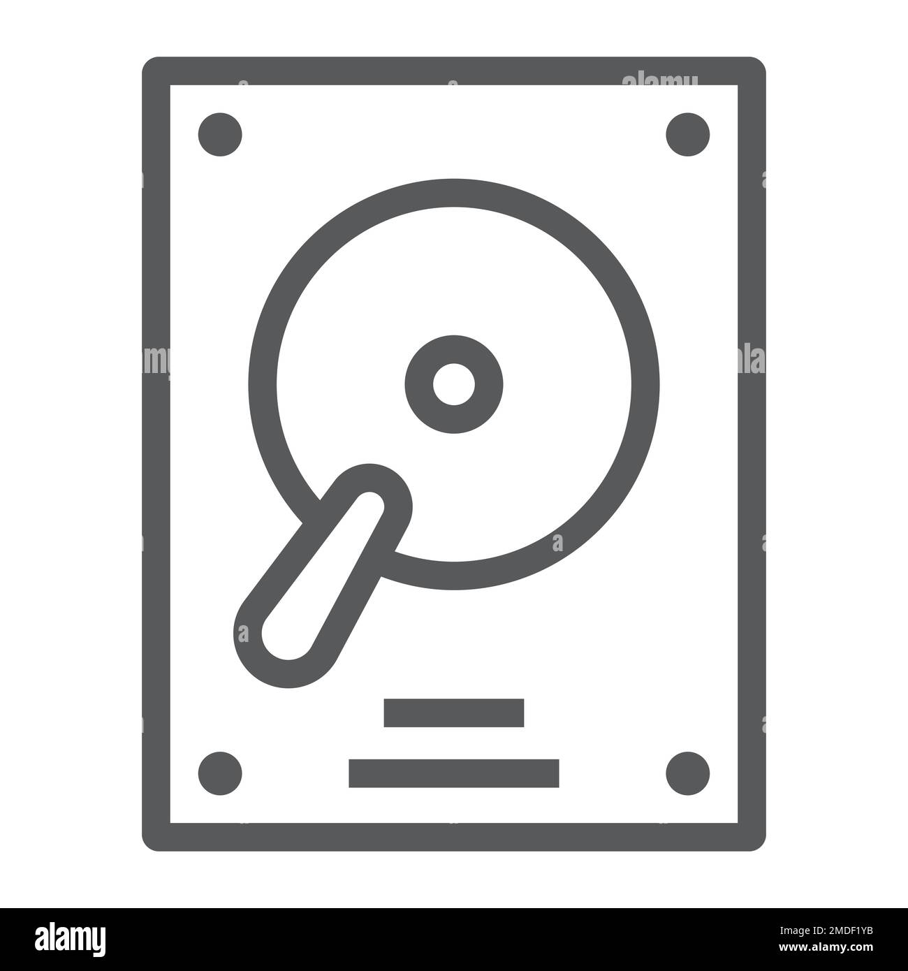 Hard disk line icon, electronic and device, hdd sign, vector graphics