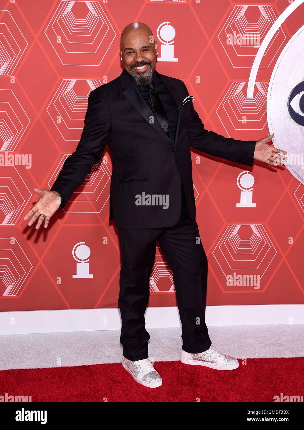 James Monroe Iglehart arrives at the 74th annual Tony Awards at Winter