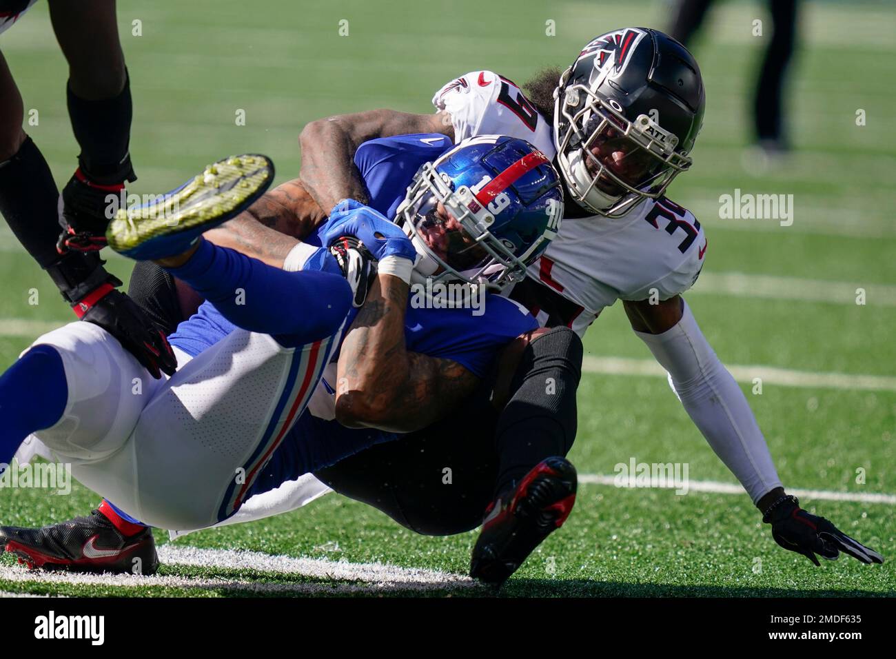 Atlanta Falcons defensive back T.J. Green (39) walks off the field