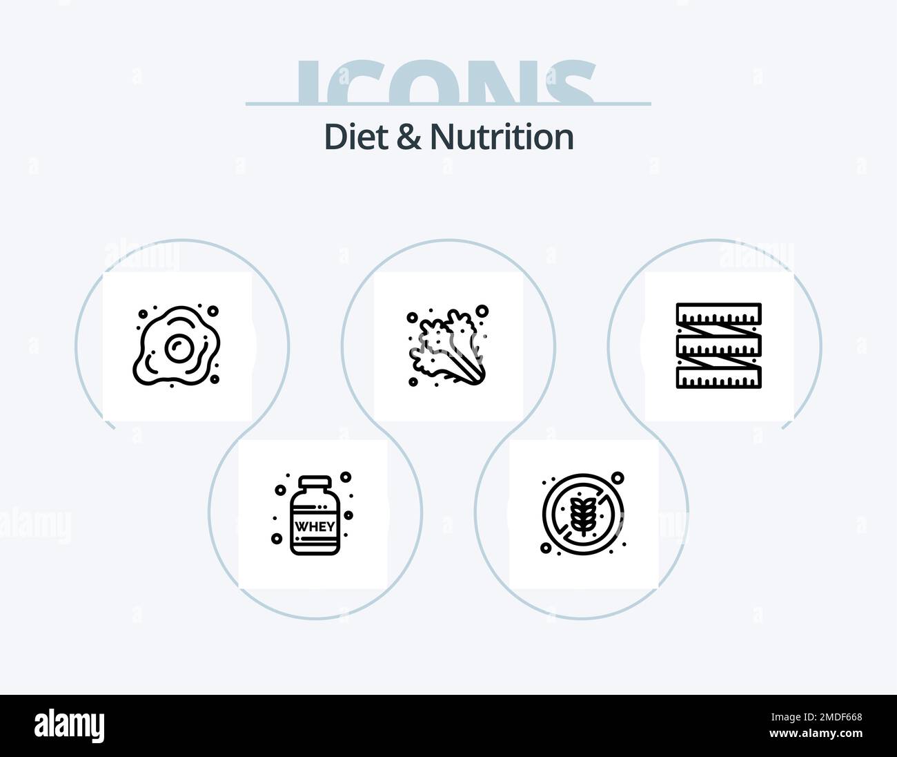 Diet And Nutrition Line Icon Pack 5 Icon Design. diet. healthy. no meat