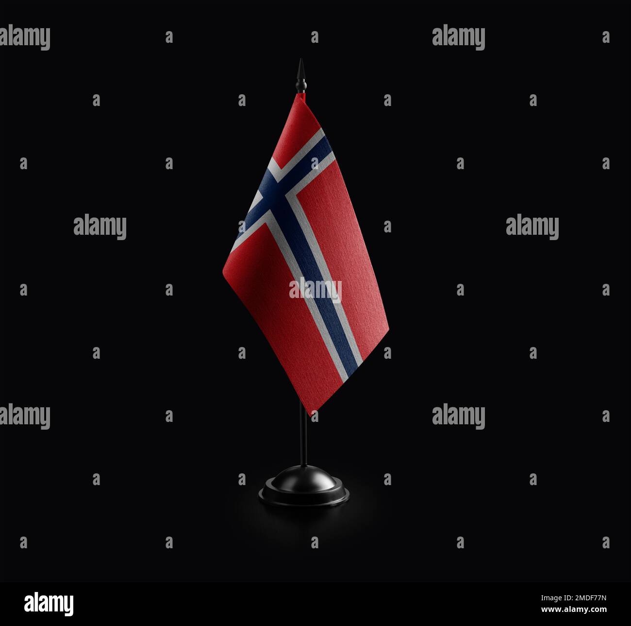 Small national flag of the Norway on a black background Stock Photo - Alamy