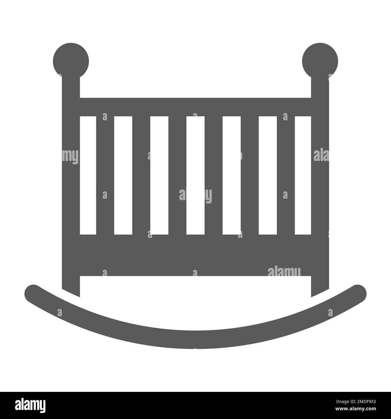 Baby crib glyph icon, child and bed, cot sign, vector graphics, a solid
