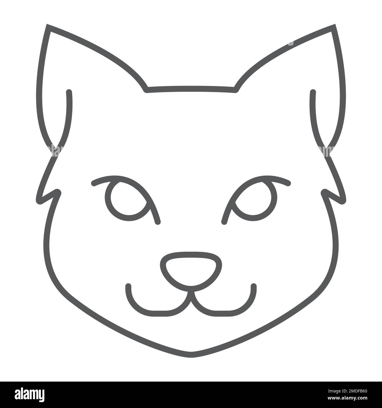 Cute cat icon, outline style Stock Vector Image & Art - Alamy
