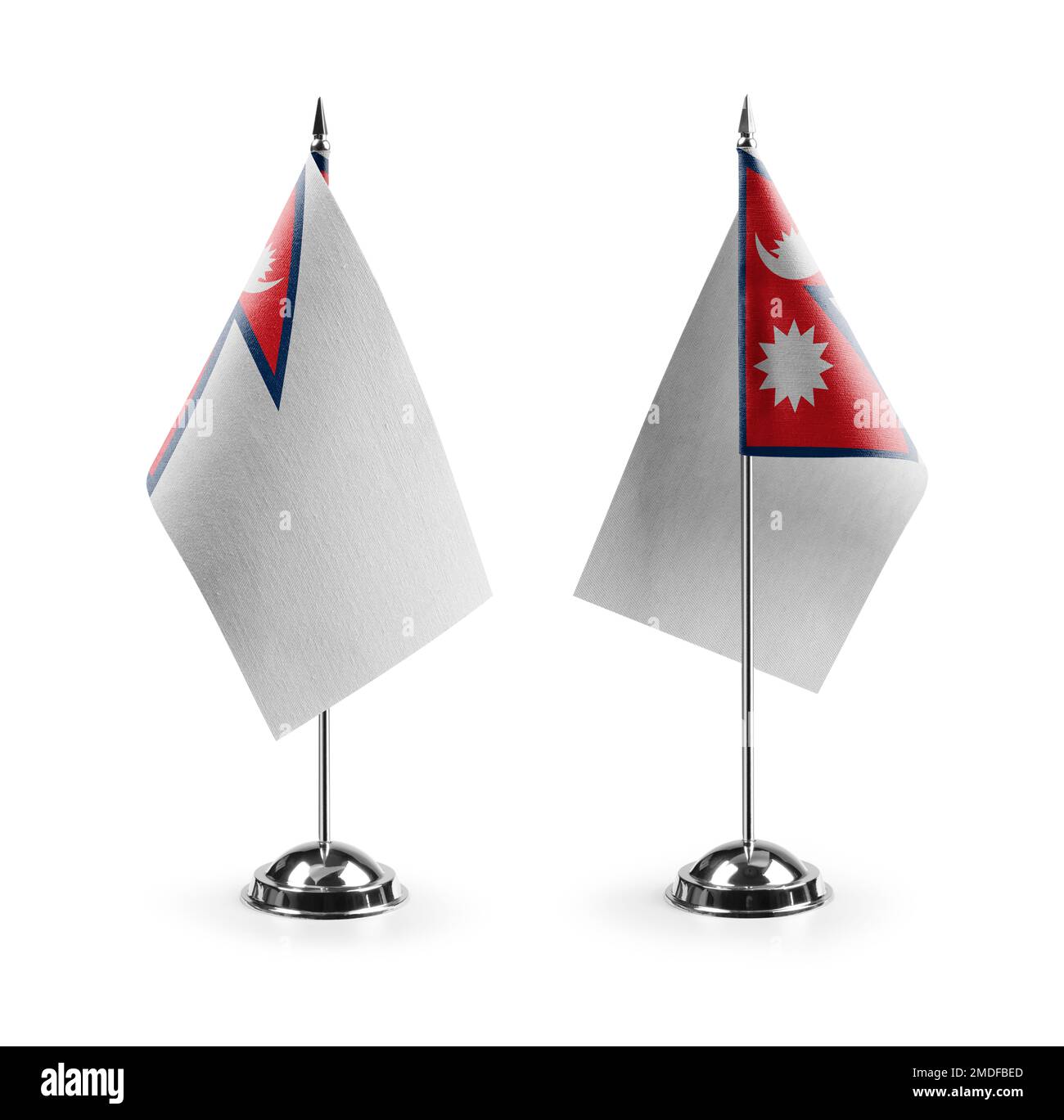 Small national flags of the Nepal on a white background Stock Photo - Alamy