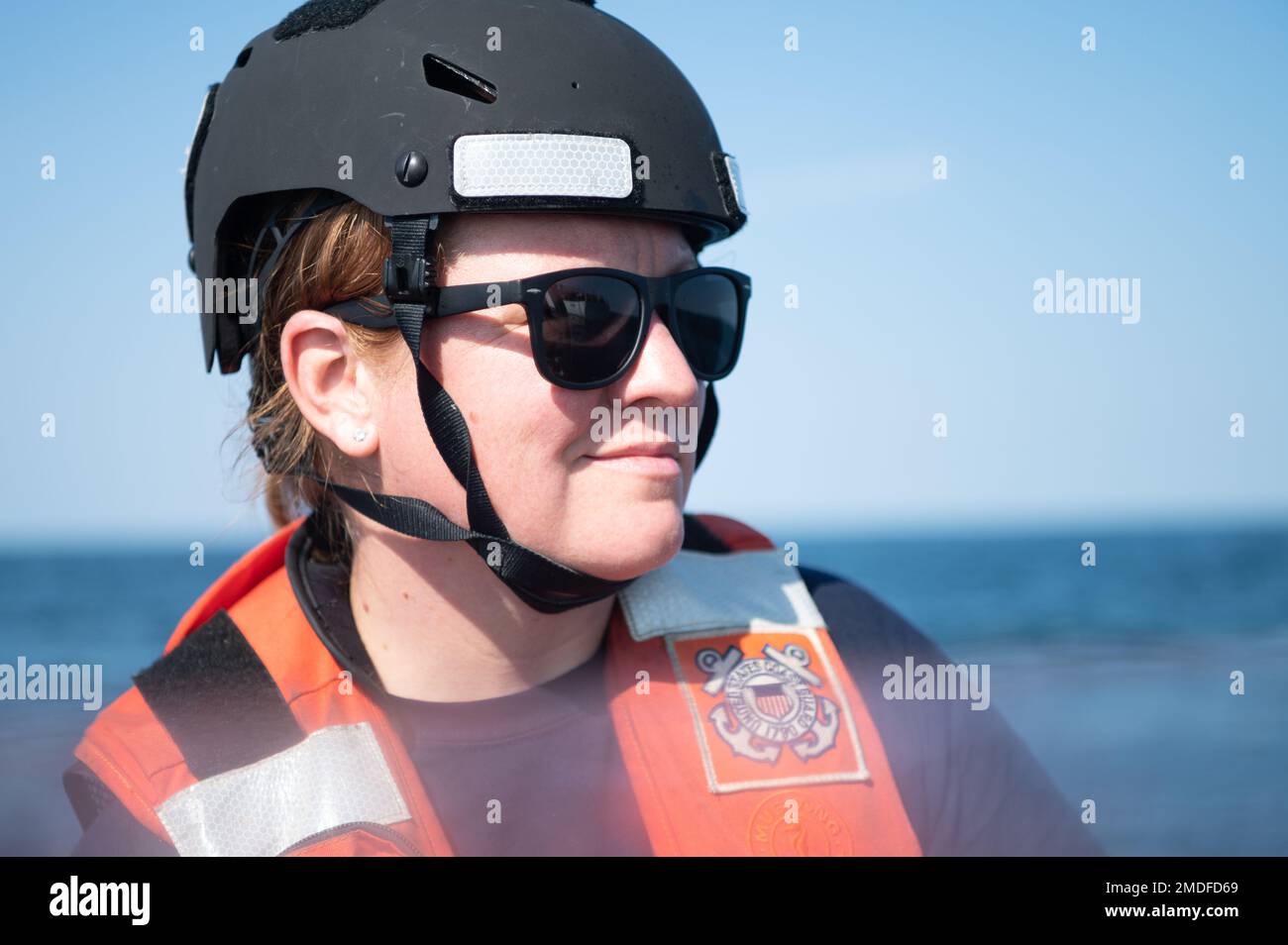 U.S. Coast Guard Petty Officer 2nd Class Jennifer Hamilton, a boatswain