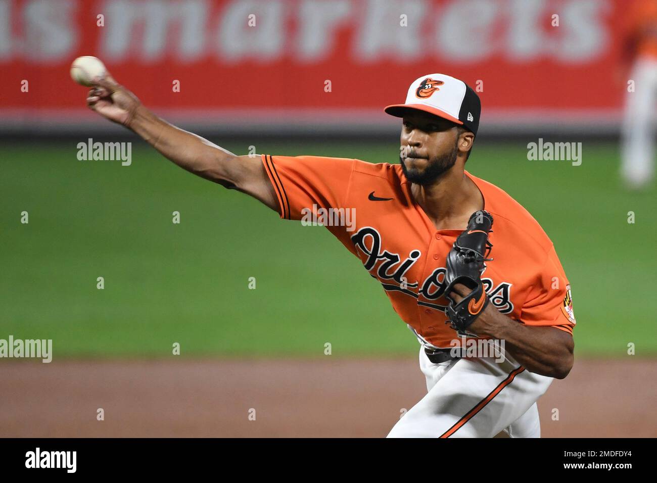 Baltimore Orioles relief pitcher Dillon Tate wears the number 42