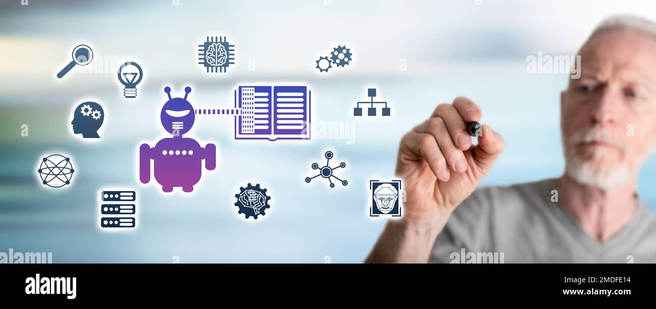 Deep learning concept drawn hi-res stock photography and images - Alamy