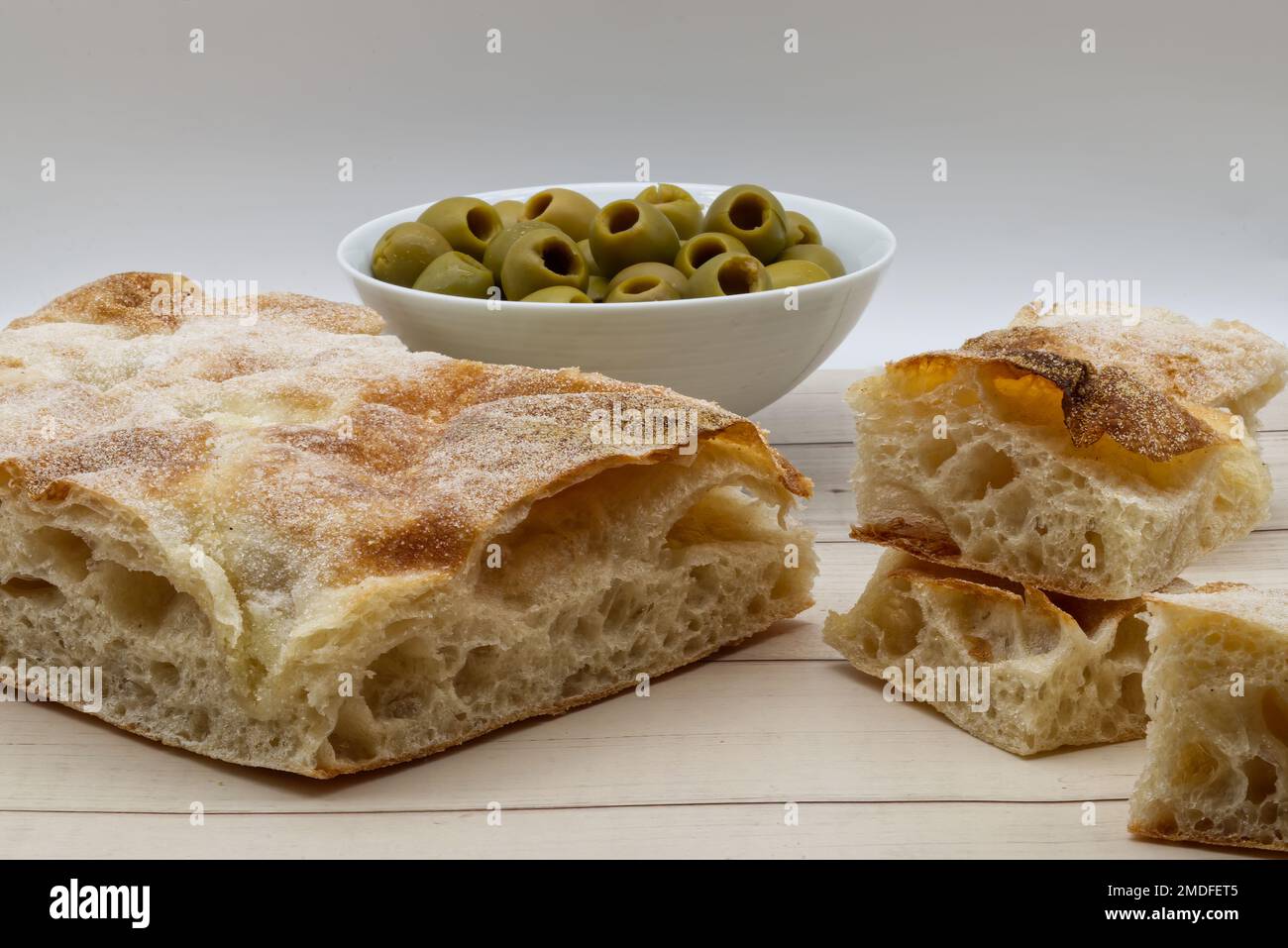 Pinsa Bianca Umbra, type of Italian pizza that originated in the Umbria region Stock Photo Alamy