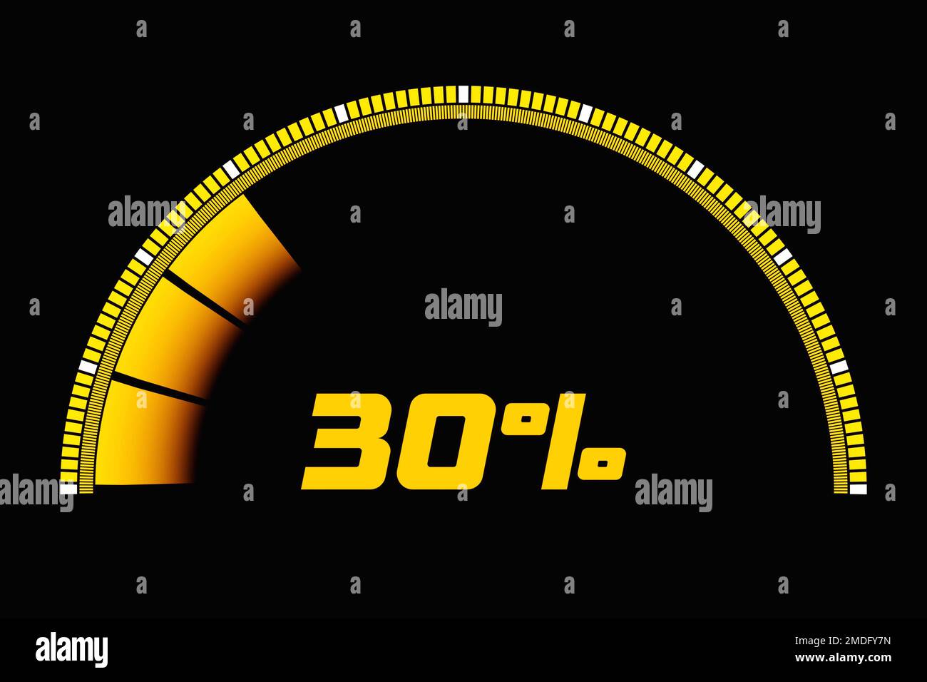 3d illustration of speed measuring speed icon.  Orange speedometer icon, speedometer pointer points to orange normal color Stock Photo