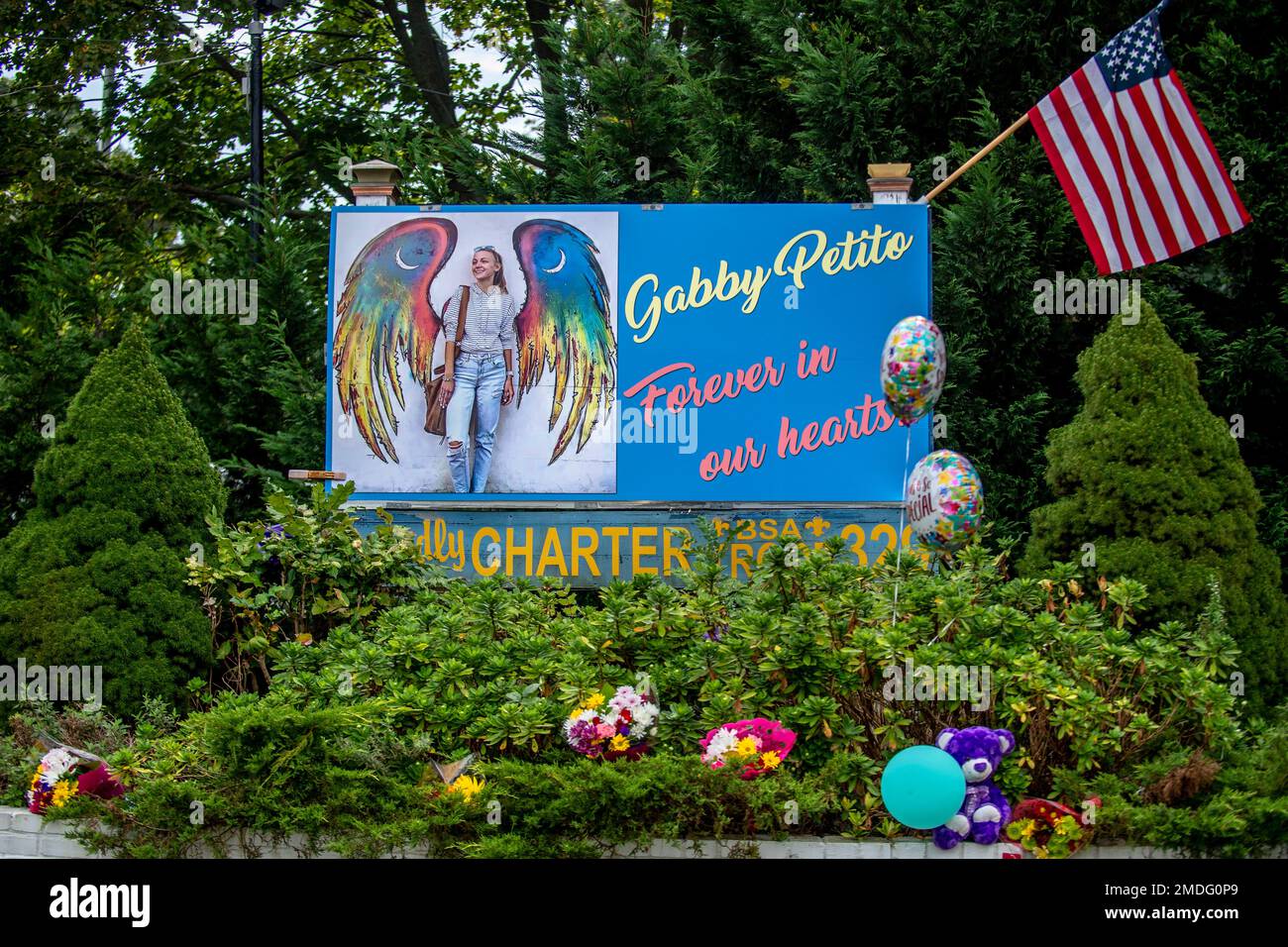 Memorials for Gabby Petito are scattered across her hometown of Blue
