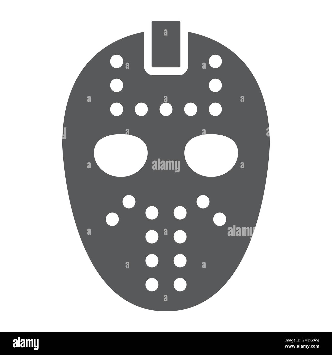 Hockey mask glyph icon, helmet and mask, goalie sign, vector graphics