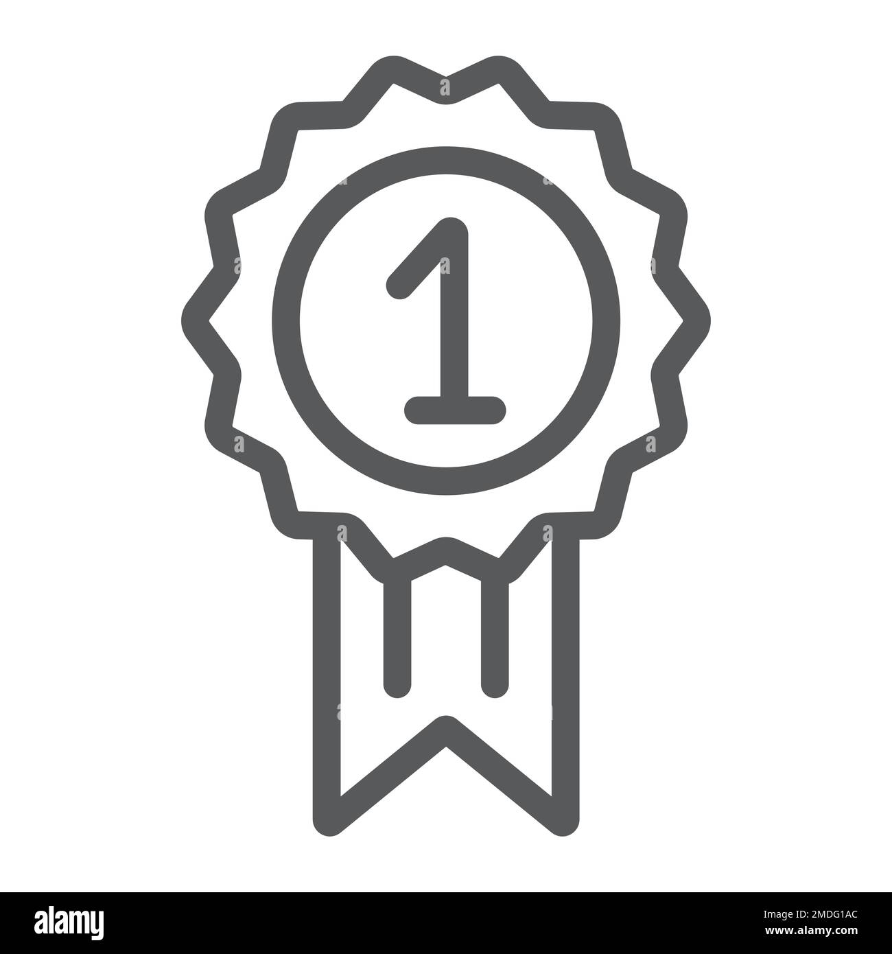 Award line icon, badge and prize, medal sign, vector graphics, a linear