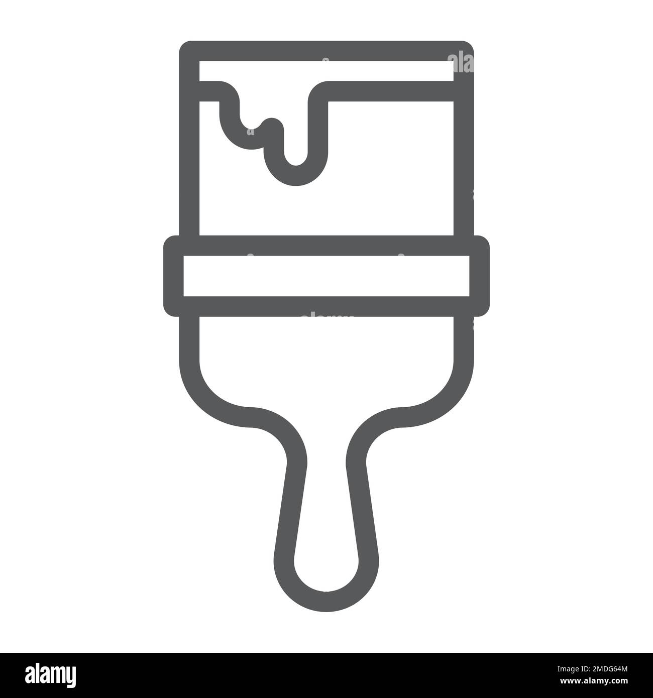 Paint brush line icon, tool and repair, painter sign, vector graphics, a linear pattern on a