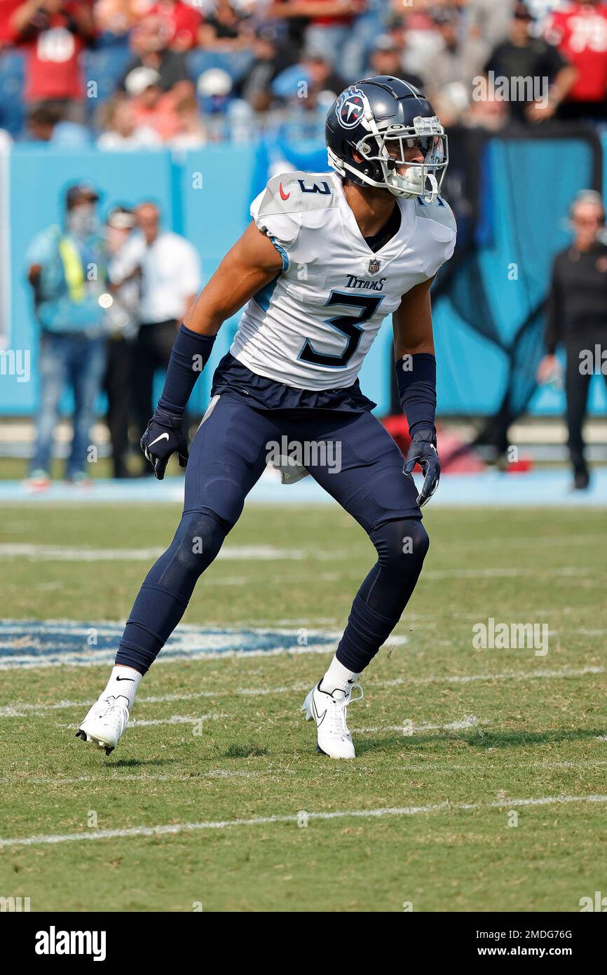 Tennessee Titans cornerback Caleb Farley #3 during an NFL football game  between the Arizona Cardinals and