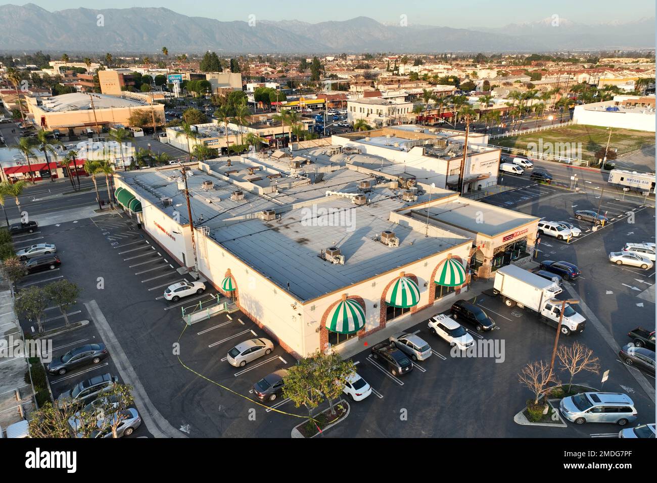 Monterey Park, United States. 22nd Jan, 2023. An aerial view of the