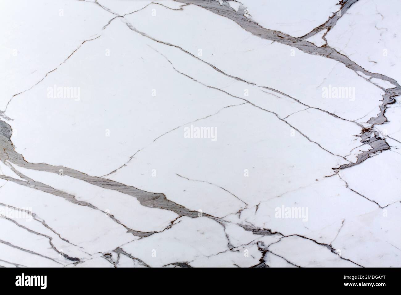 Stasuario, Blanco tranco or White Carrara - natural marble stone background. Dark golden-grey streaks. Glazy and smooth surface, polishing white stone Stock Photo